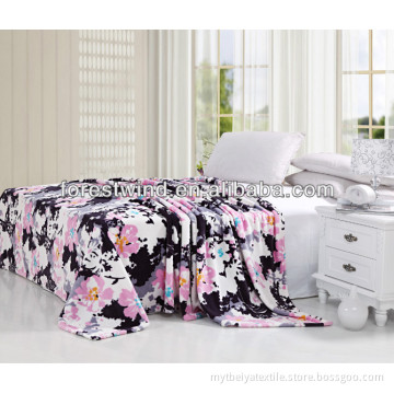 Aquarell printed blanket with 100% coral fleece material